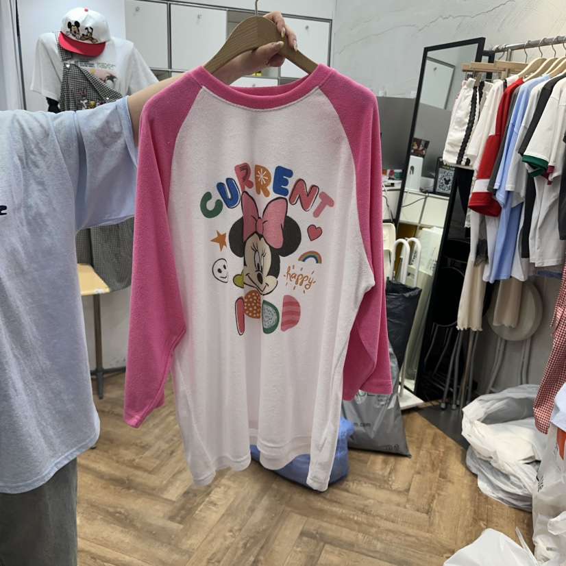 DE LINE韓國直郵㊣東大門實拍女裝新品25春夏時尚休閑長袖T恤DE LINE長袖T恤