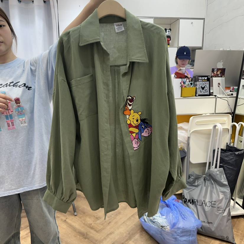 DE LINE韓國直郵㊣女裝新品熱賣休閑25春夏時尚襯衫蕾絲衫DE LINE襯衫/蕾絲衫