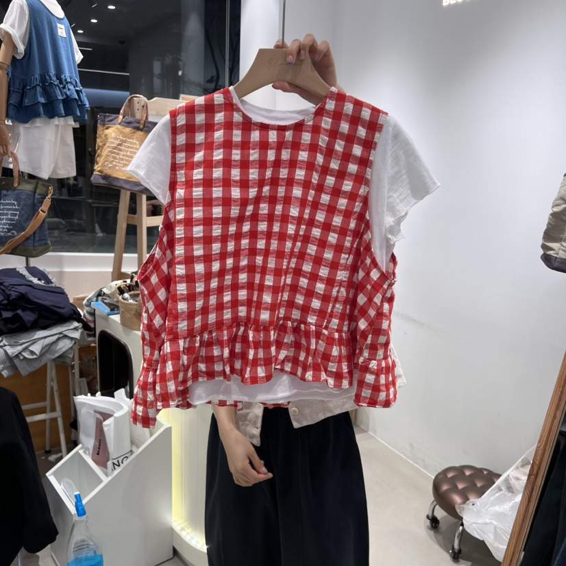 BLOOM韓國直郵㊣女裝新款熱賣推薦時尚吊帶背心不含內搭格紋BLOOM-S吊帶/背心