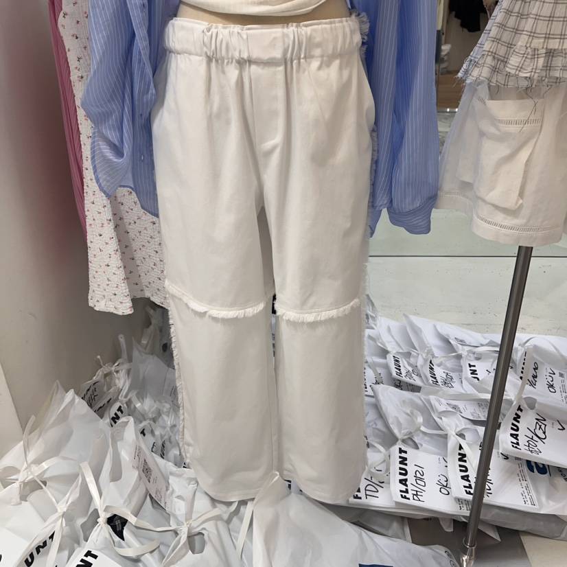 FLAUNT韓國㊣直郵東大門代購女裝新品推薦25春夏休閑褲條紋FLAUNT休閑褲