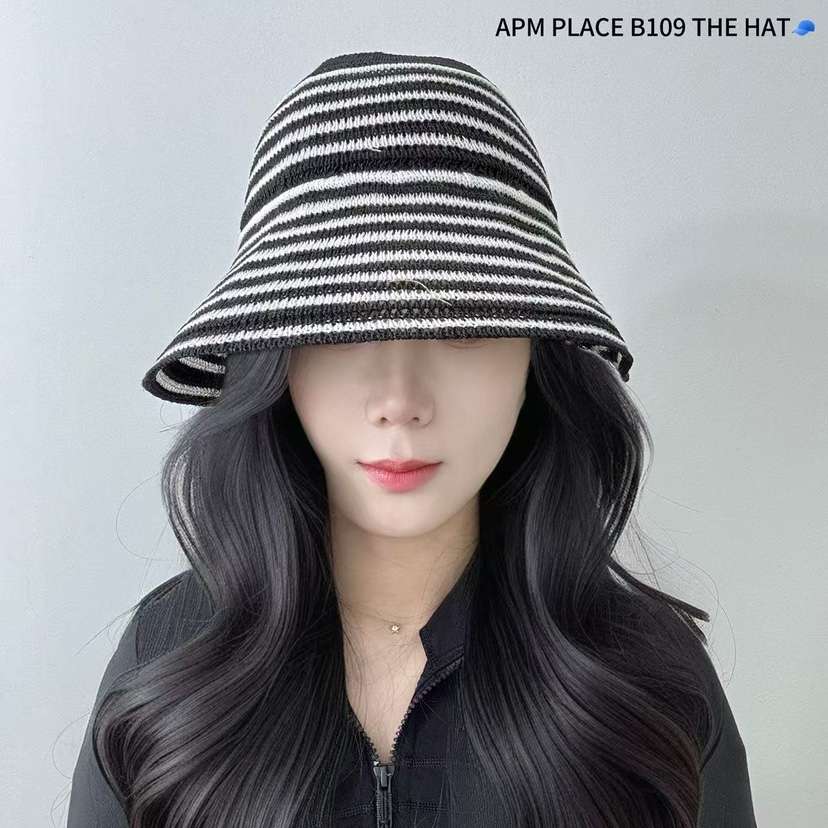 THE HAT-P韓國代購女裝新款推薦時尚真品25春夏帽子漁夫帽條紋THE HAT帽子