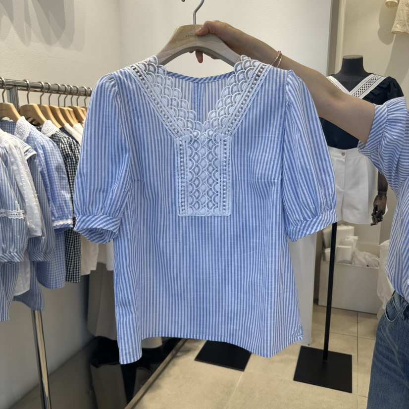 2nd B-S韓國代購女裝新品職業熱賣時尚25春夏人氣襯衫蕾絲衫2nd B-S襯衫/蕾絲衫