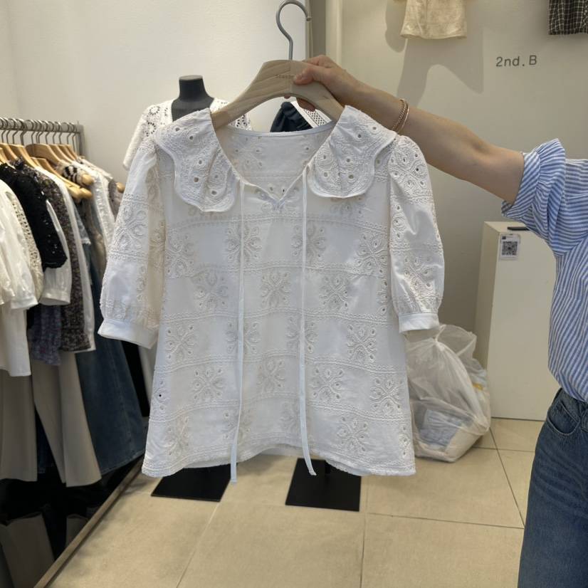 2nd B-S韓國代購女士新品人氣25春夏真品職業時尚襯衫蕾絲衫2nd B-S襯衫/蕾絲衫