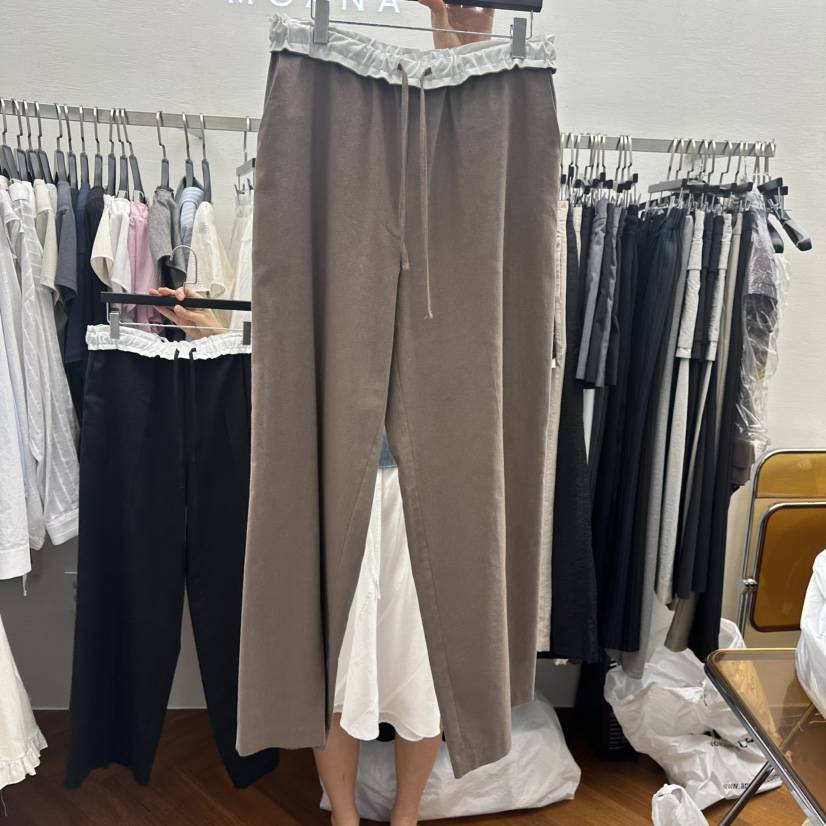 MOANA韓國代購女裝新款時尚職業人氣25春夏熱賣休閑褲亞麻布MOANA休閑褲
