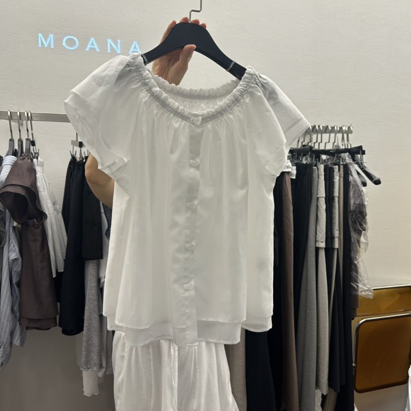 MOANA東大門直郵女士新款休閑人氣25春夏職業真品襯衫蕾絲衫MOANA襯衫/蕾絲衫