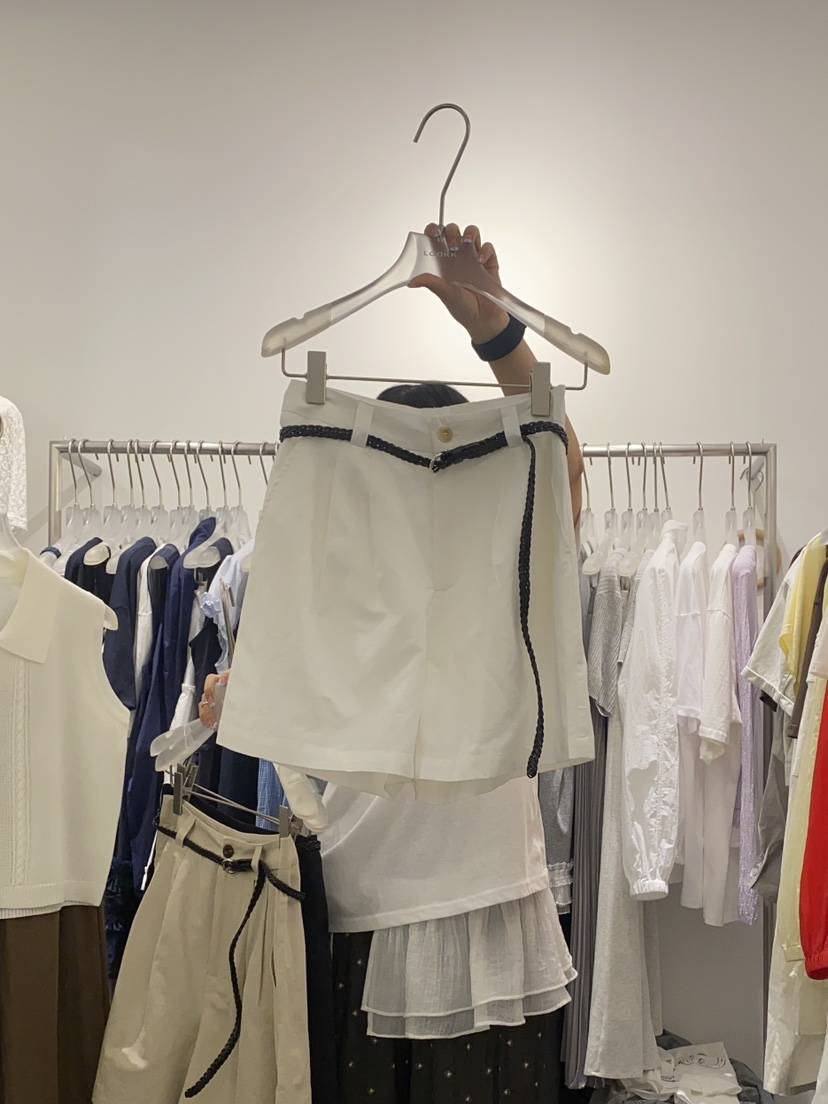 LOOKK東大門實拍女士新品25春夏職業時尚休閑短褲含腰帶亞麻LOOKK短褲