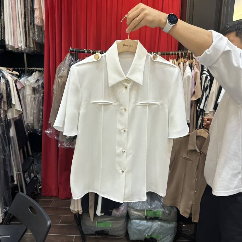 HERISH-HAUTE韓國直郵女士新品職業25春夏真品時尚襯衫蕾絲衫HERISH-HAUTE襯衫/蕾絲衫
