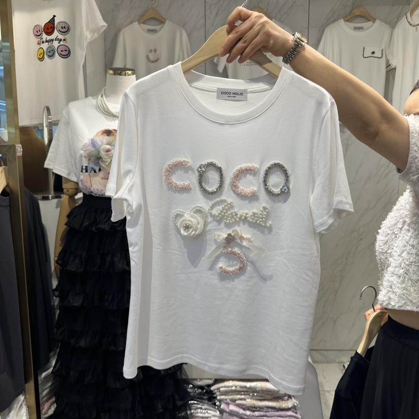 COCO HOLIC韓國代購女裝新品休閑職業真品熱賣推薦25春夏T恤COCO HOLICT恤