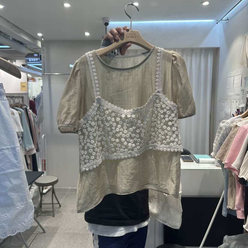 PIT A PAT東大門實拍女士新款時尚人氣職業25春夏襯衫蕾絲衫PIT A PAT襯衫/蕾絲衫