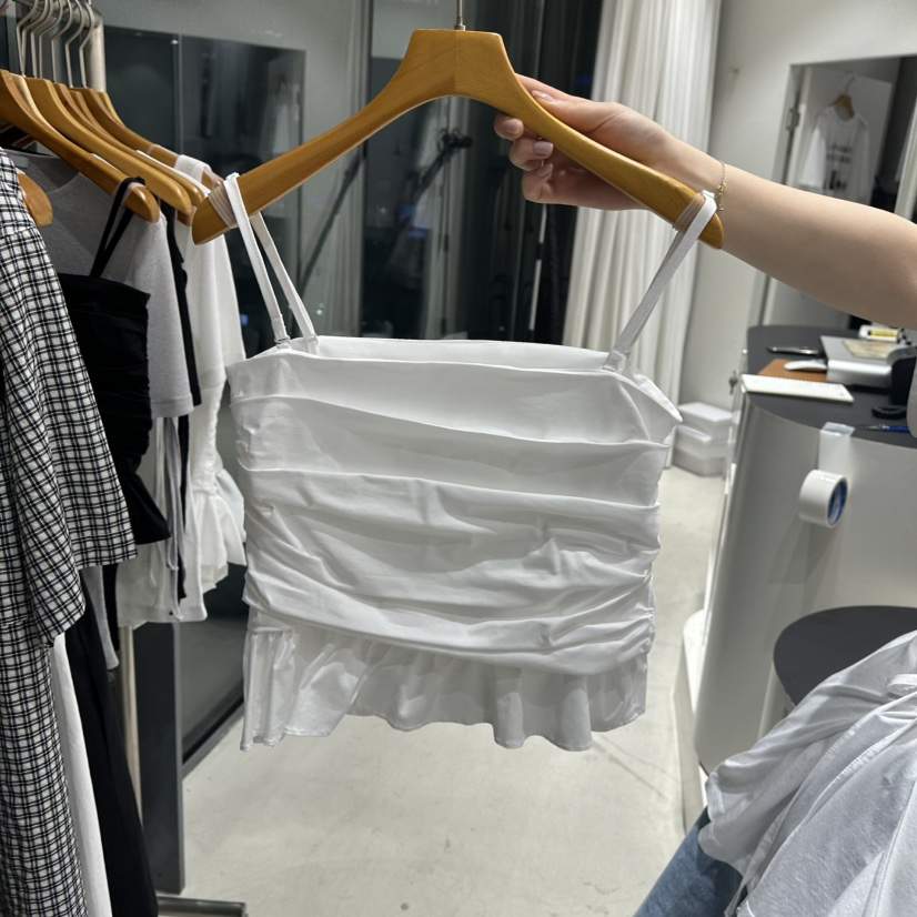 TREND SELLER/G韓國直郵㊣女裝新款人氣時尚吊帶背心褶皺G/TREND SELLER吊帶/背心