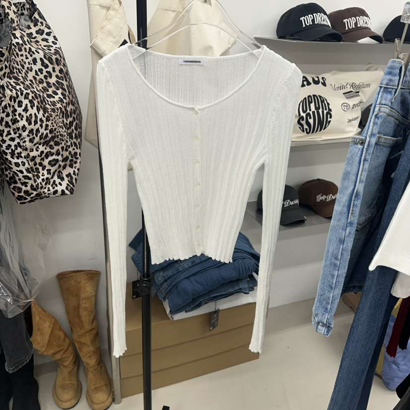 TOPDRESSING韓國直郵㊣東大門實拍女裝新品休閑人氣針織衫開衫TOPDRESSING針織衫