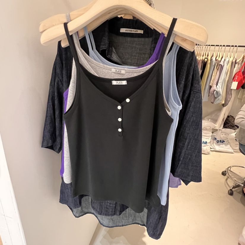 PLATE韓國直郵㊣東大門實拍女裝新品人氣時尚推薦25春夏吊帶背心PLATE吊帶/背心