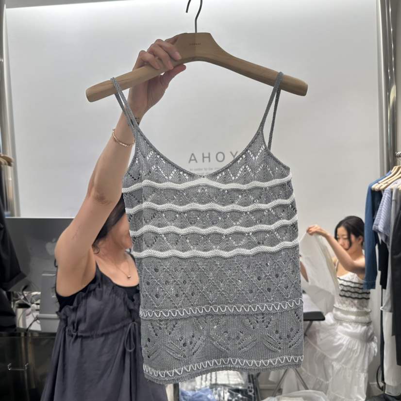 AHOY直郵韓國代購㊣女裝新品25春夏時尚推薦人氣熱賣吊帶背心AHOY吊帶/背心