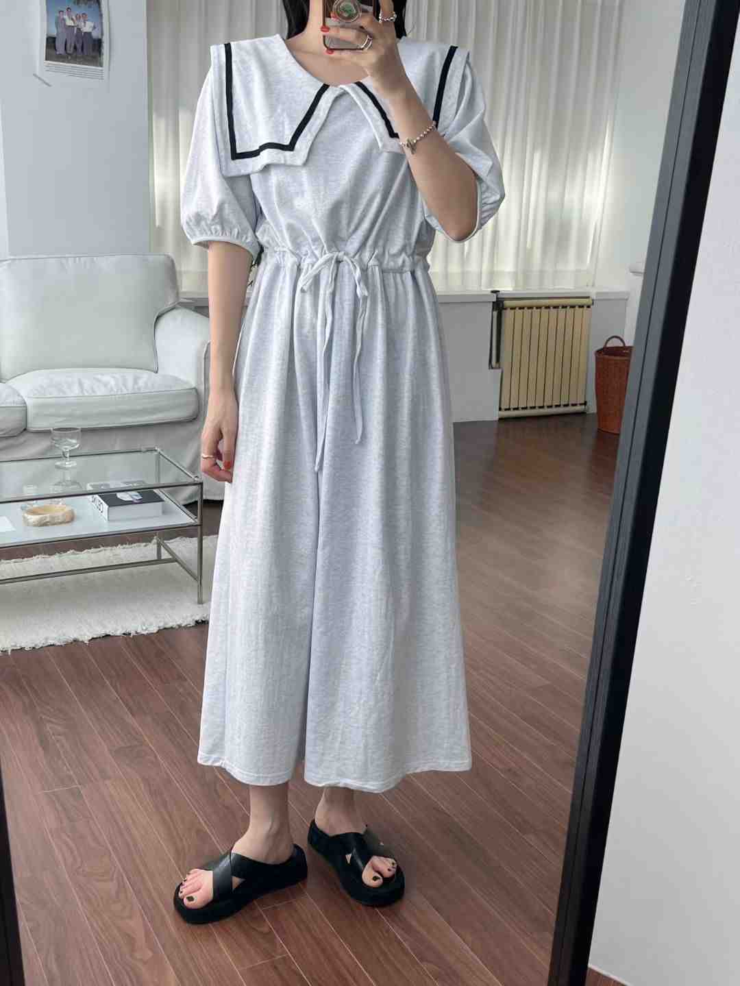 끌 벅지東大門實拍女士新款職業25春夏人氣推薦休閑連衣裙Pull Buck連衣裙