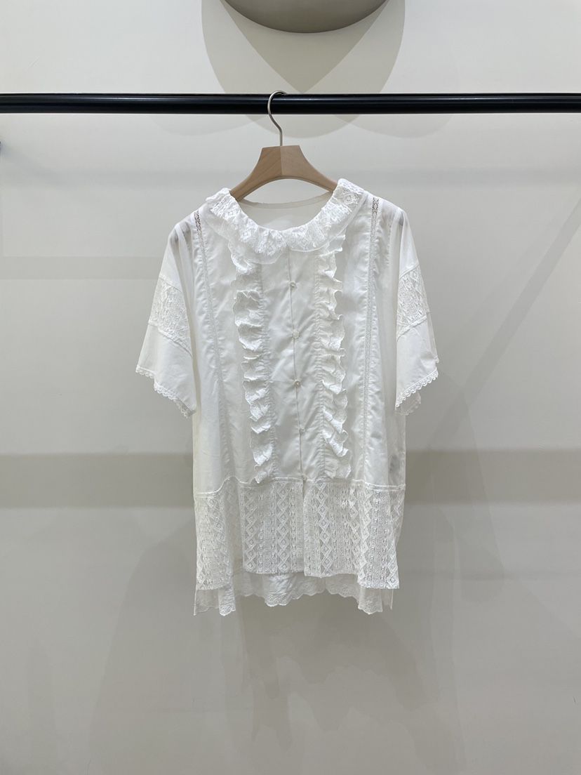 EDITORI韓國㊣直郵東大門代購女裝新品25春夏時尚襯衫蕾絲衫EDITORI襯衫/蕾絲衫