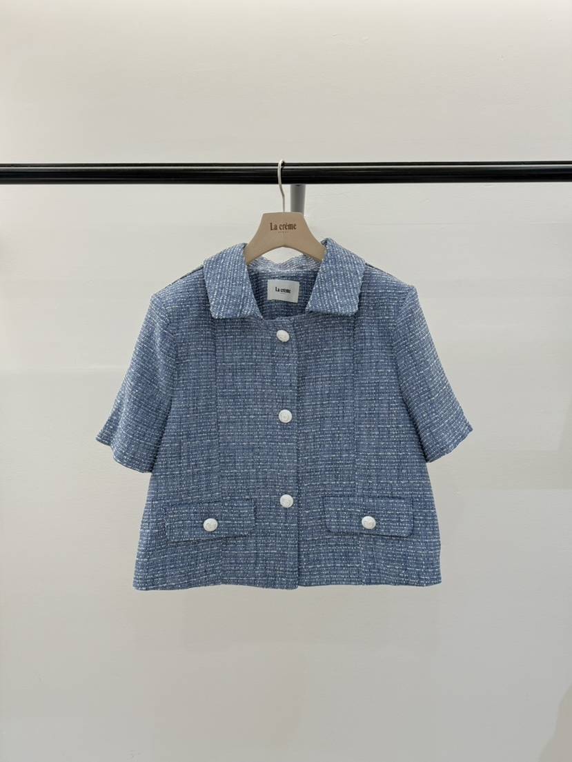 LA CREME韓國直郵㊣東大門實拍女裝新品25春夏人氣夾克花呢LA CREME夾克