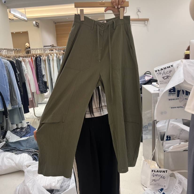 FLAUNT直郵韓國代購㊣女裝新品推薦人氣時尚熱賣休閑褲棉質FLAUNT休閑褲