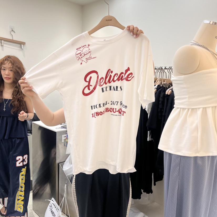 FLAUNT韓國直郵㊣女裝新款熱賣人氣25春夏時尚休閑推薦T恤FLAUNTT恤
