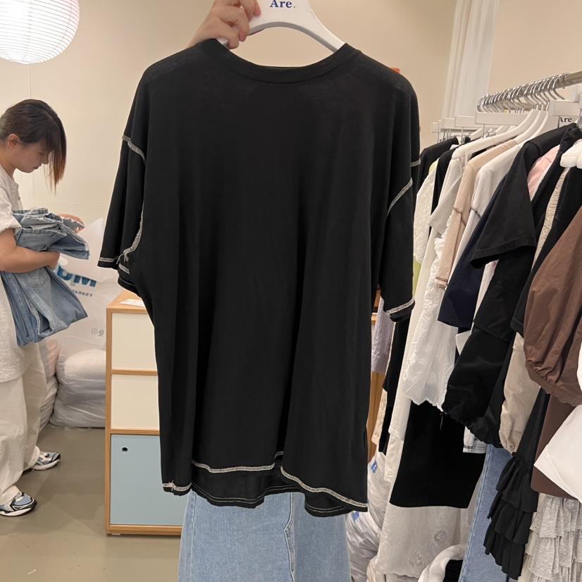 ARE韓國㊣直郵東大門代購女裝新款推薦熱賣25春夏人氣休閑T恤ARE YOU/ARET恤