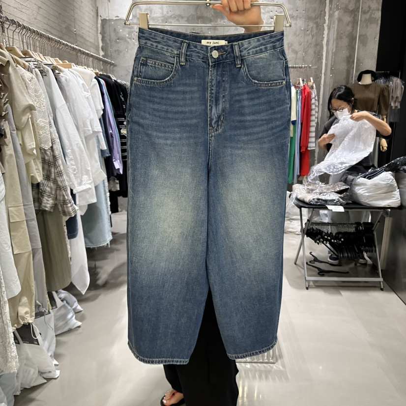JUNI韓國直郵㊣東大門實拍女裝新品時尚休閑推薦人氣牛仔褲my juni牛仔褲