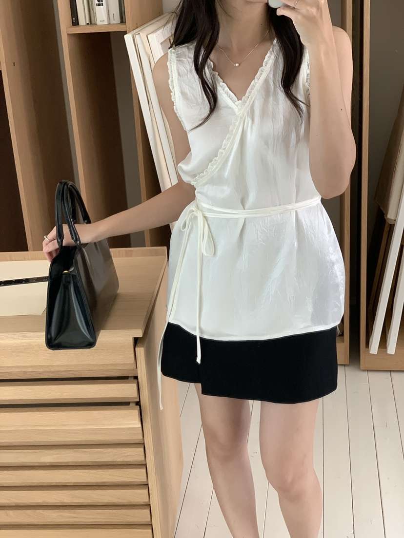 FRILL-T韓國直郵㊣女裝新款推薦人氣熱賣25春夏休閑吊帶背心FRILL-T吊帶/背心