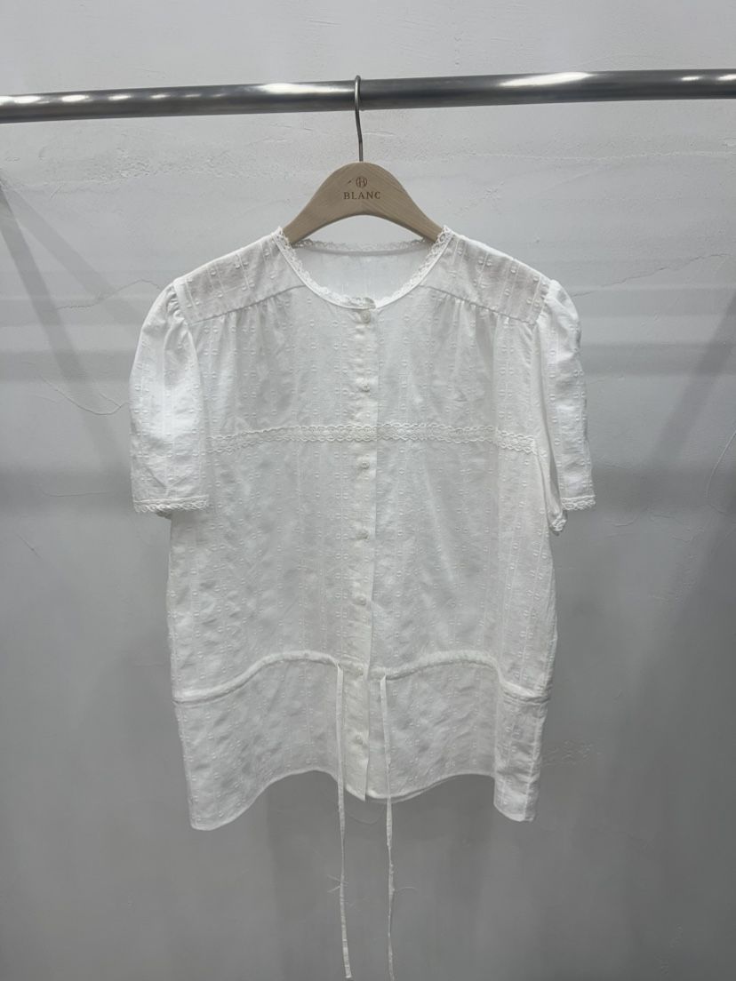 BLANC-A直郵韓國代購㊣女裝新品人氣25春夏時尚襯衫蕾絲衫BLANC-A襯衫/蕾絲衫