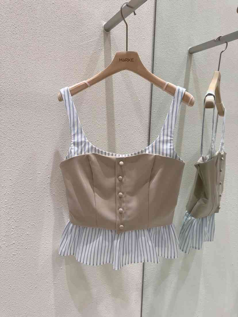 MARKE-P直郵韓國代購㊣女裝新品休閑人氣吊帶背心緊身紐扣MARKE-P吊帶/背心