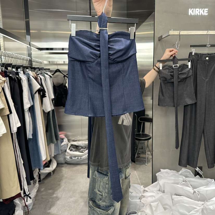 KIRKE韓國直郵㊣東大門實拍女裝新品時尚25春夏吊帶背心含腰帶KIRKE吊帶/背心