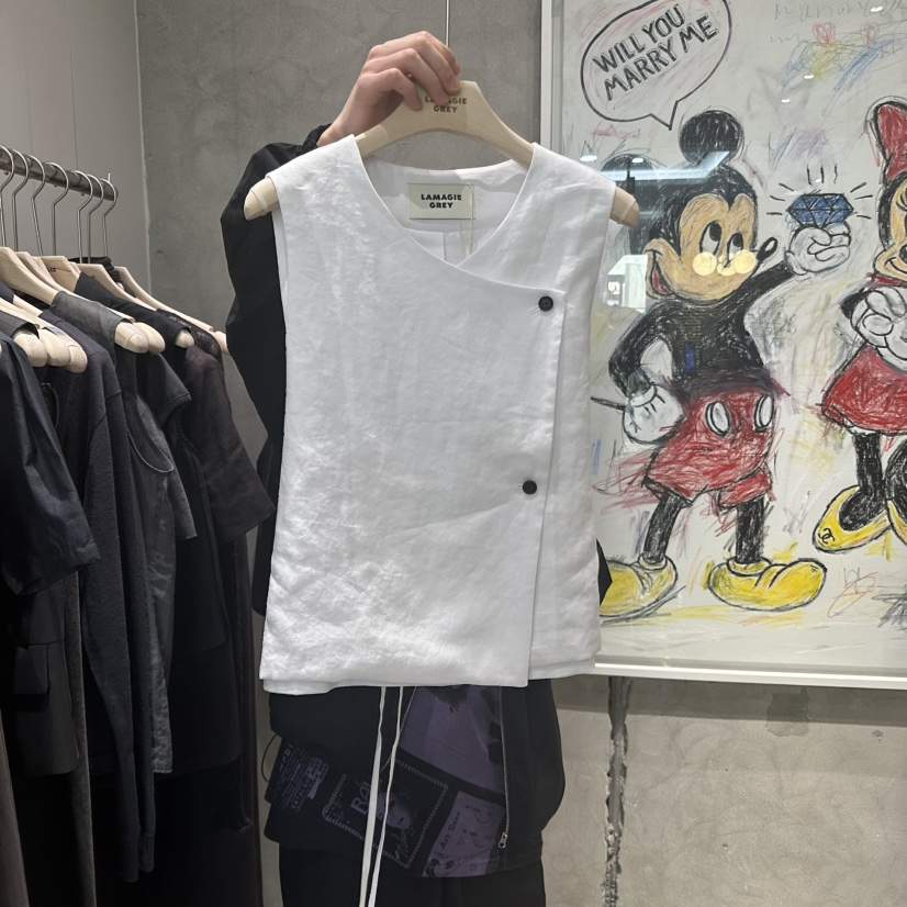 LAMAGIEPIE韓國直郵㊣女裝新品熱賣人氣休閑時尚25春夏吊帶背心LAMAGIE GREY吊帶/背心