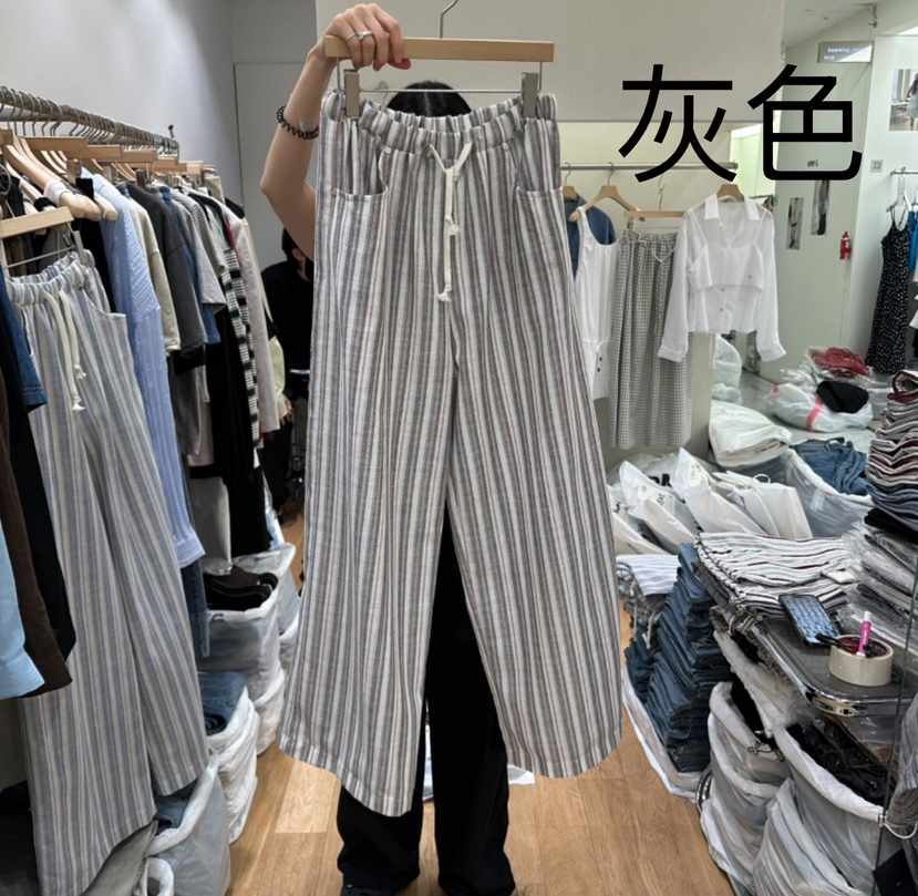 VIBELLE韓國直郵㊣東大門實拍女裝新品推薦時尚休閑褲亞麻布VIBELLE休閑褲