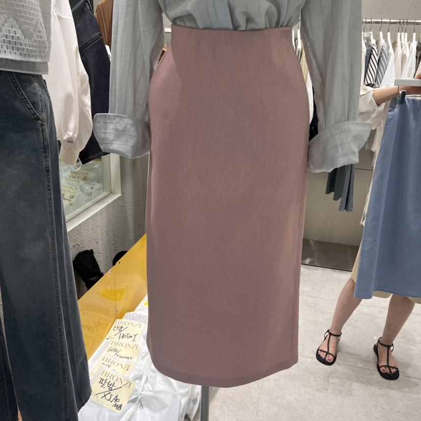 BRONZE韓國㊣直郵東大門代購女裝新品熱賣半身裙中短裙亞麻布BRONZE半身裙/中短裙