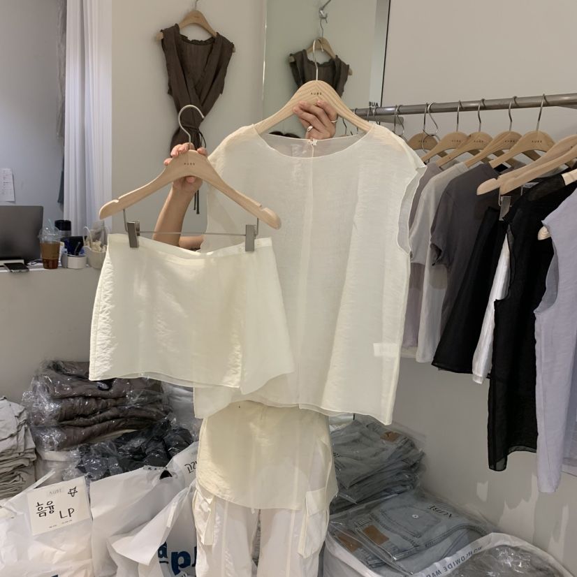 AUBE直郵韓國代購㊣女裝新品休閑25春夏人氣熱賣時尚套裝套裝AUBE套裝