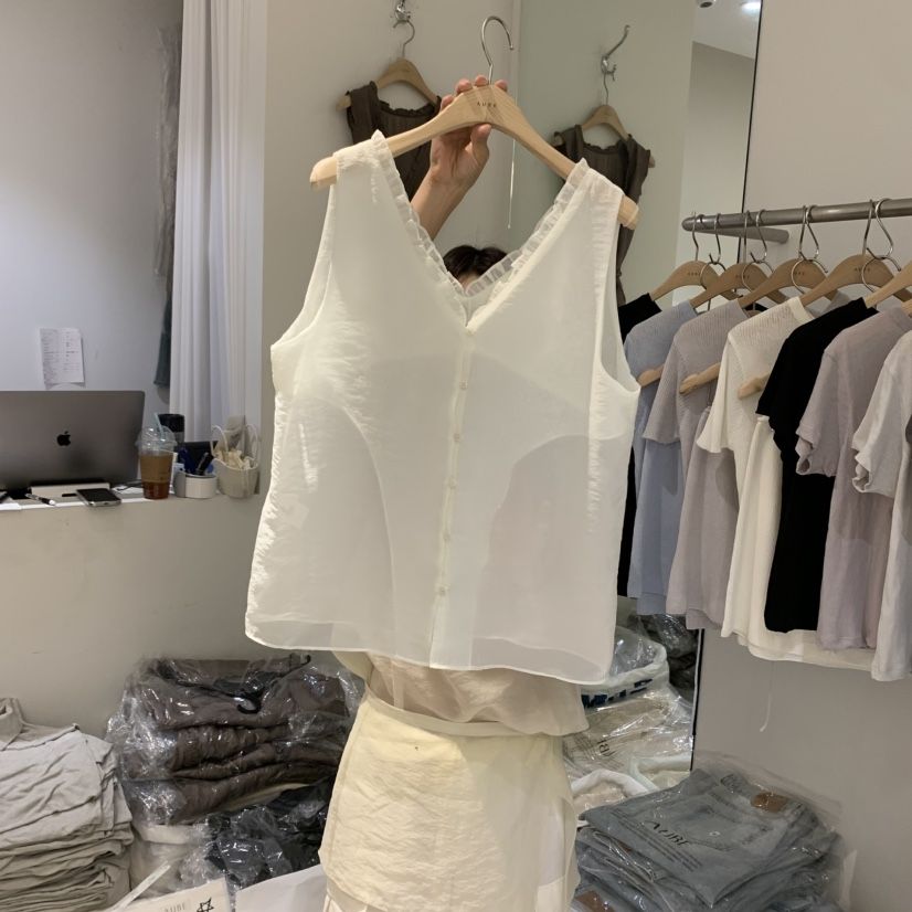 AUBE直郵韓國代購㊣女裝新款25春夏休閑人氣推薦熱賣吊帶背心AUBE吊帶/背心
