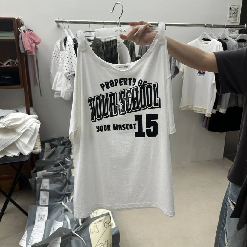 INTHEEND直郵韓國代購㊣女裝新款熱賣人氣25春夏休閑T恤露肩INTHEENDT恤