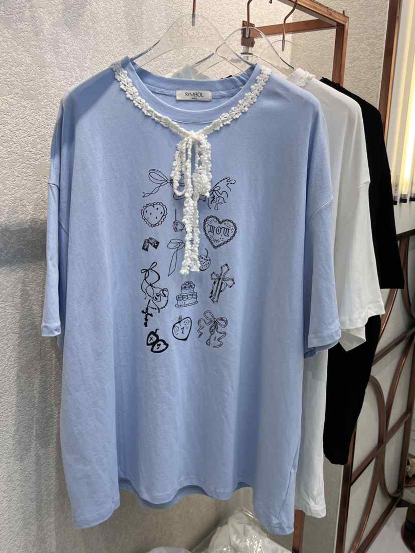 SYMBOL韓國直郵㊣女裝新品熱賣時尚推薦人氣25春夏休閑T恤SYMBOLT恤