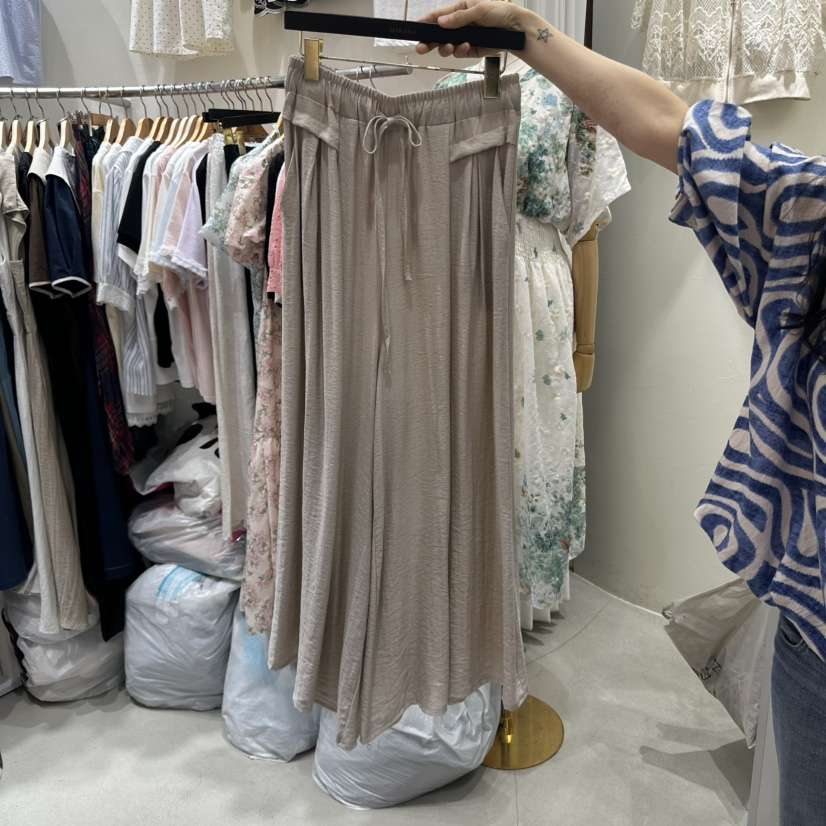 BIKINI韓國直郵㊣東大門實拍女裝新款熱賣25春夏休閑褲亞麻BIKINI休閑褲