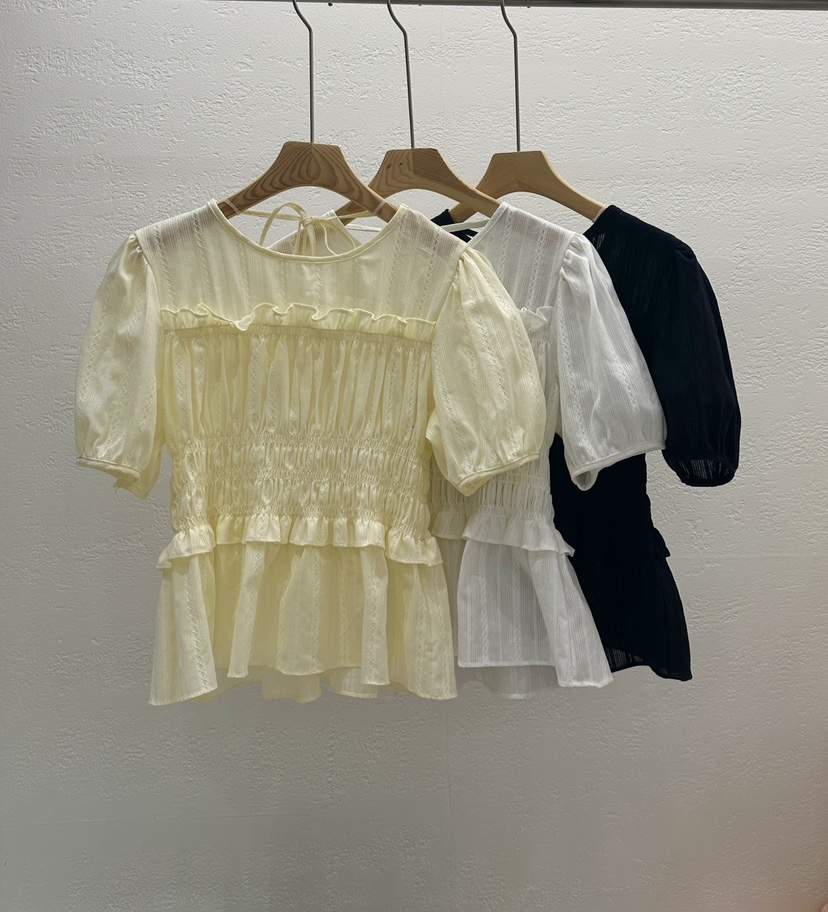 CRONG直郵韓國代購㊣女裝新品推薦熱賣休閑25春夏襯衫蕾絲衫CRONG襯衫/蕾絲衫