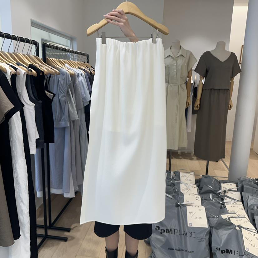 OVU直郵韓國代購㊣女裝新品時尚推薦熱賣休閑25春夏長裙褶皺OVU長裙