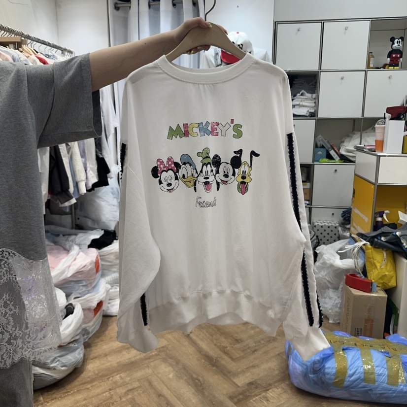DE LINE韓國直郵㊣東大門實拍女裝新款熱賣人氣25春夏衛衣亞麻DE LINE衛衣