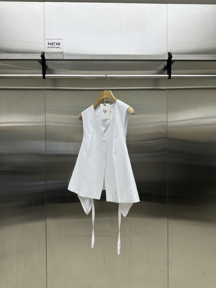 MYDRESS韓國直郵㊣東大門實拍女裝新款休閑熱賣人氣馬甲含腰繩MYDRESS馬甲