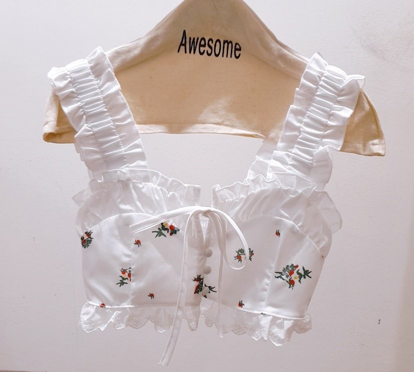 AWESOME-P東大門實拍女裝新品休閑25春夏時尚吊帶背心刺繡AWESOME-P吊帶/背心