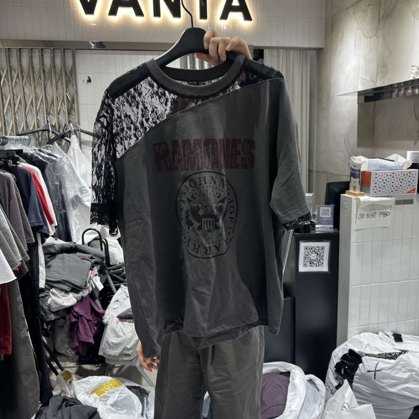 VANTA韓國㊣直郵東大門代購女裝新款時尚推薦人氣休閑T恤蕾絲VANTAT恤