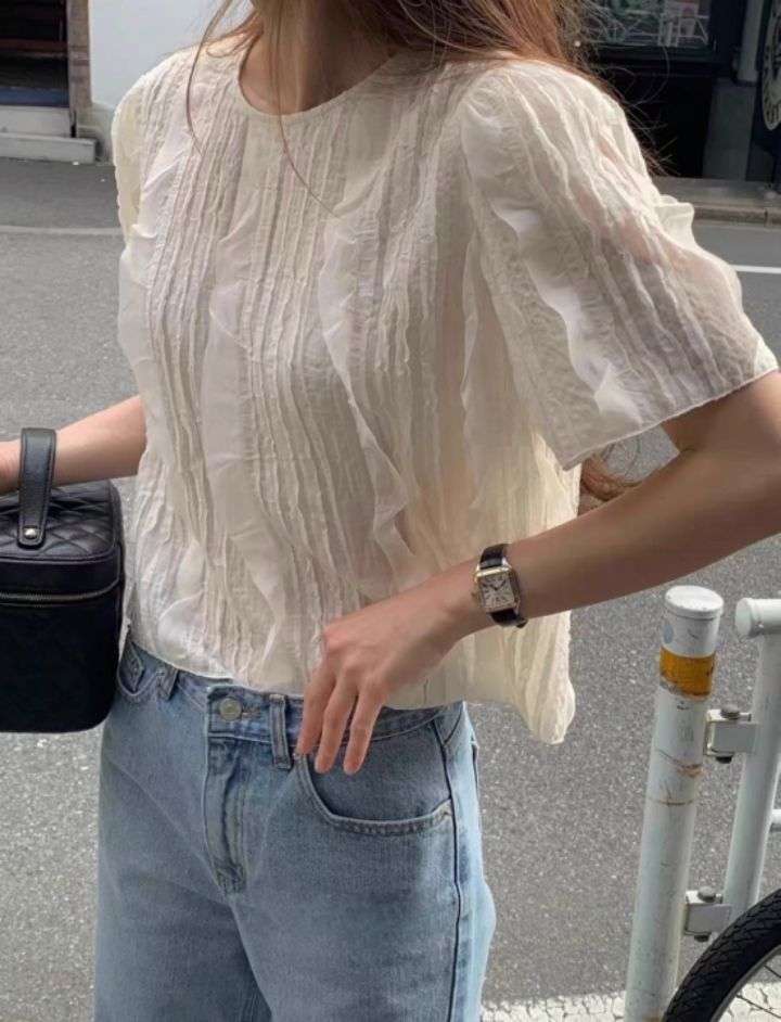 STAY HERE韓國直郵㊣東大門實拍女裝新款熱賣推薦襯衫蕾絲衫STAY HERE襯衫/蕾絲衫