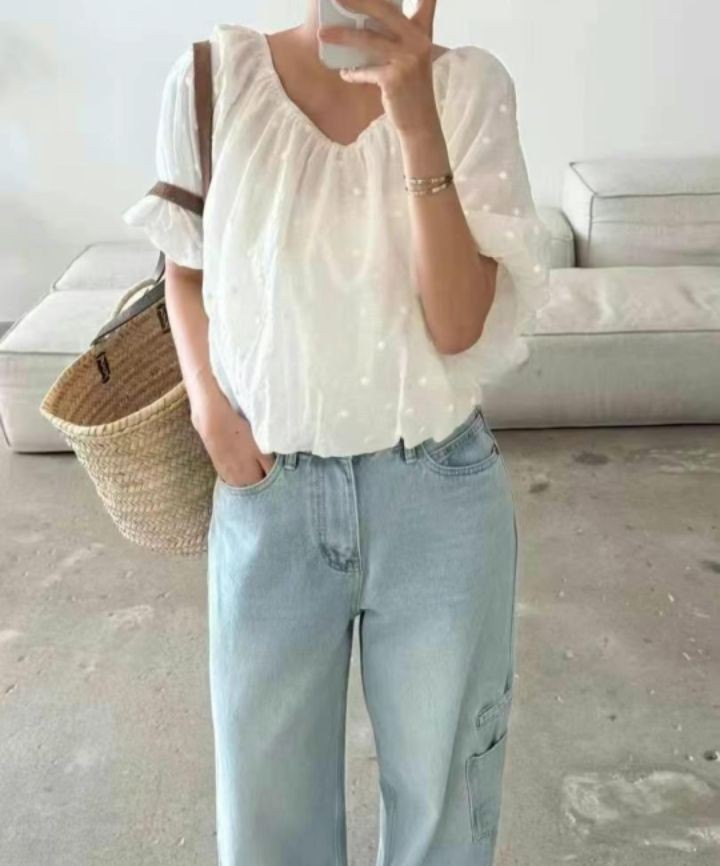 BOBBIE DOLL韓國㊣直郵東大門代購女裝新品時尚襯衫蕾絲衫BOBBIE DOLL襯衫/蕾絲衫