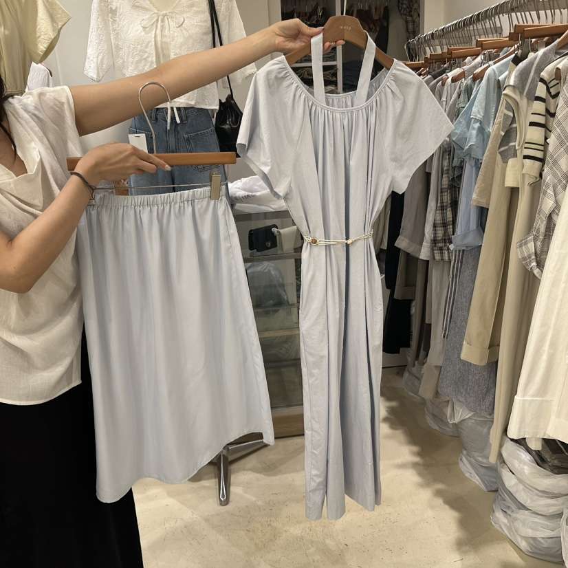 MELO直郵韓國代購㊣女裝新款熱賣休閑套裝含腰帶兩件套套裝MELO套裝