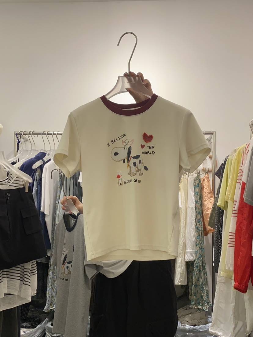 LOOKK韓國直郵女裝新品熱賣25春夏職業推薦時尚休閑真品T恤LOOKKT恤