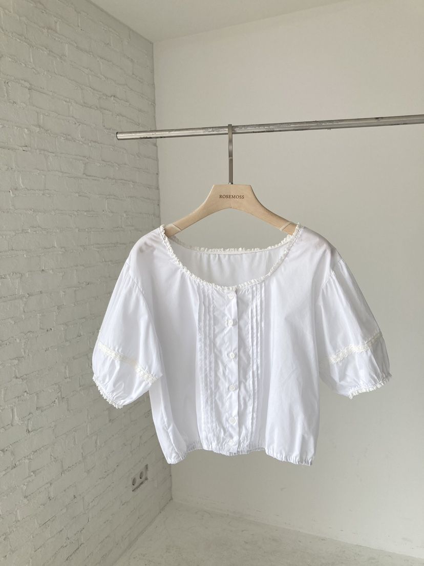 ORDINARYA東大門直郵女士新品休閑職業25春夏襯衫蕾絲衫棉質ROESMMOSS襯衫/蕾絲衫