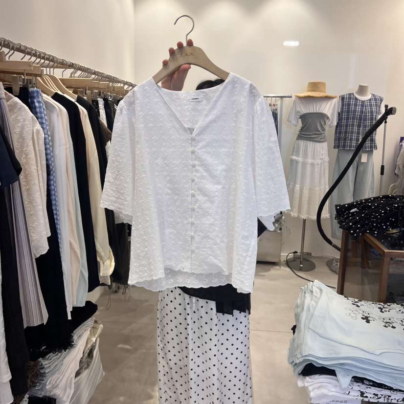 TAN&amp;COMO韓國代購女裝新款時尚熱賣25春夏休閑襯衫蕾絲衫tan-COMO襯衫/蕾絲衫