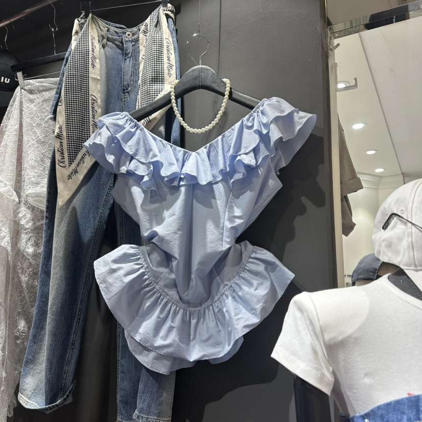 RARE CLOSET韓國直郵女裝新品時尚職業休閑襯衫蕾絲衫荷葉邊RARE CLOSET襯衫/蕾絲衫