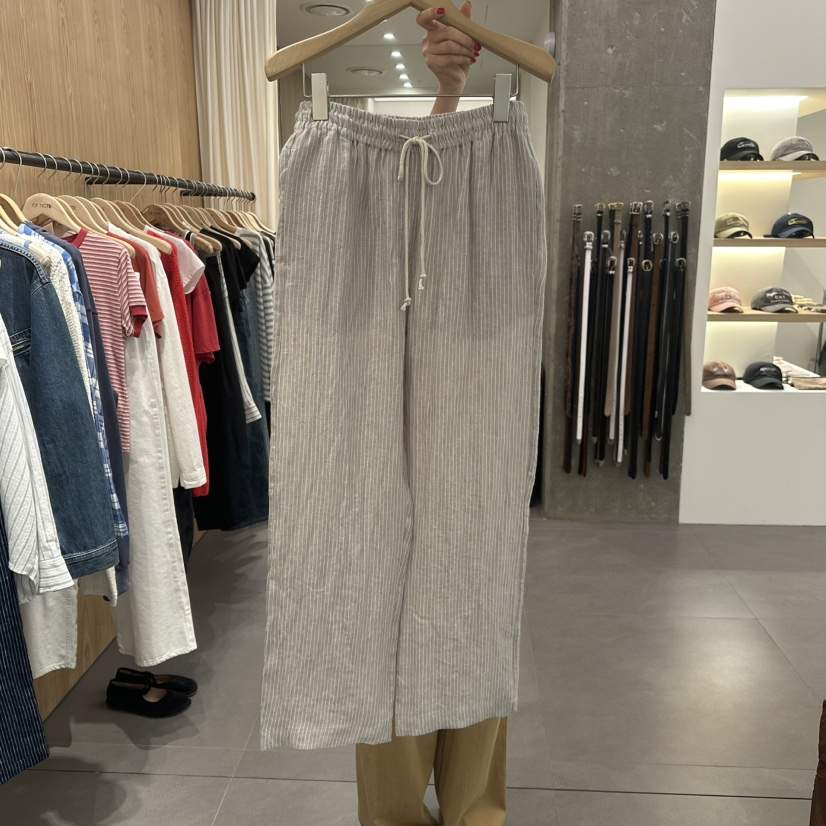 STAYFELT/OF NOTE韓國直郵女裝新品推薦休閑休閑褲亞麻布OF NOTE/STAYFELT休閑褲